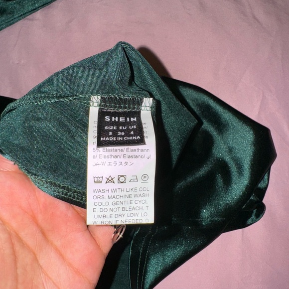 SHEIN One Shoulder Green Bodycon Dress - Picture 4 of 6